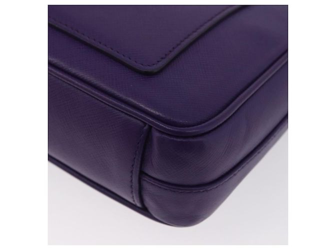 Saffiano Borsa a Spalla PRADA in Pelle Safiano Viola Argento Auth ka3343A Porpora - vista 9