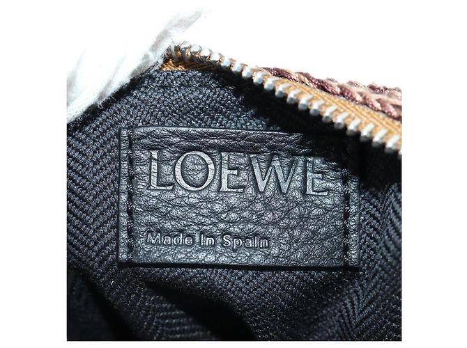 LOEWE Borsa Otter Borsa a Spalla Pelle Marrone Argento Auth 167121SM - vista 22