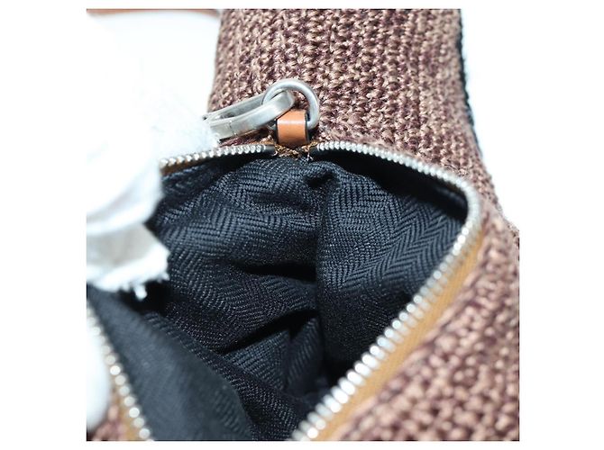 LOEWE Borsa Otter Borsa a Spalla Pelle Marrone Argento Auth 167121SM - vista 23