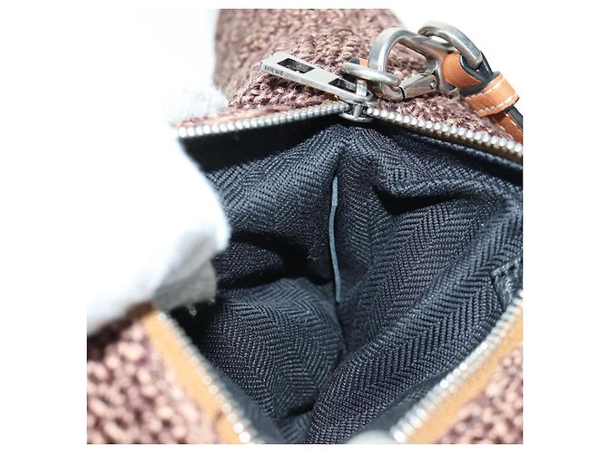 LOEWE Borsa Otter Borsa a Spalla Pelle Marrone Argento Auth 167121SM - vista 24