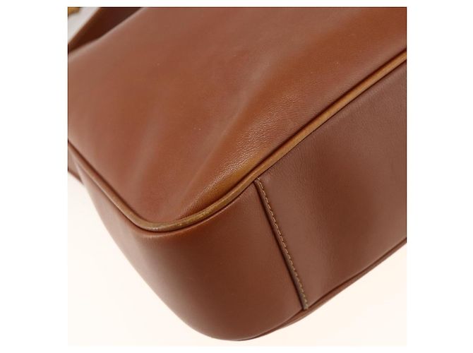 Borsa a mano in pelle GUCCI Bamboo 2way Marrone Oro 001 2113 1638 Auth BSZ494 D'oro - vista 15