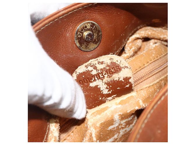 Borsa a mano in pelle GUCCI Bamboo 2way Marrone Oro 001 2113 1638 Auth BSZ494 D'oro - vista 22