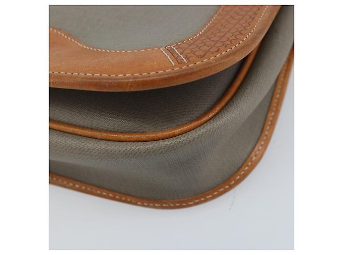 Borsa a Spalla Christian Dior in PVC Pelle Grigia Oro Auth BA11708 Marrone D'oro - vista 10