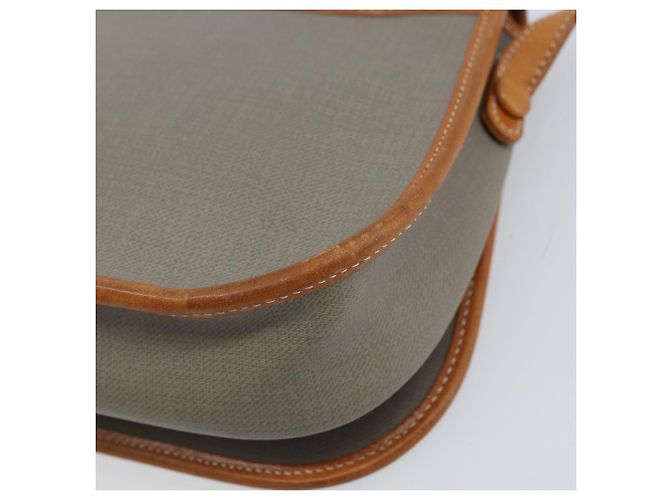 Borsa a Spalla Christian Dior in PVC Pelle Grigia Oro Auth BA11708 Marrone D'oro - vista 12