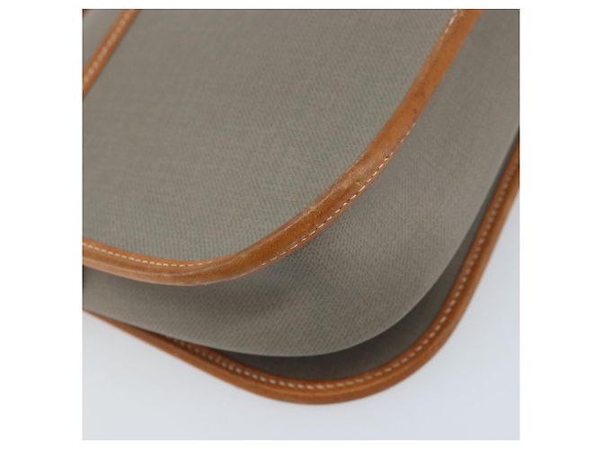 Borsa a Spalla Christian Dior in PVC Pelle Grigia Oro Auth BA11708 Marrone D'oro - vista 13