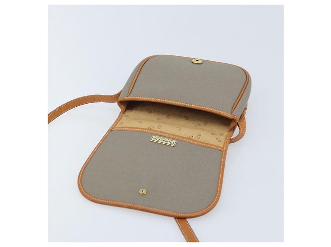 Borsa a Spalla Christian Dior in PVC Pelle Grigia Oro Auth BA11708 Marrone D'oro - vista 15