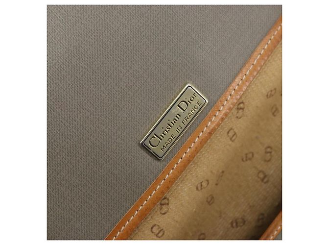 Borsa a Spalla Christian Dior in PVC Pelle Grigia Oro Auth BA11708 Marrone D'oro - vista 16