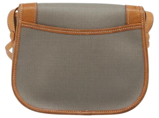 Borsa a Spalla Christian Dior in PVC Pelle Grigia Oro Auth BA11708 Marrone D'oro - vista 3