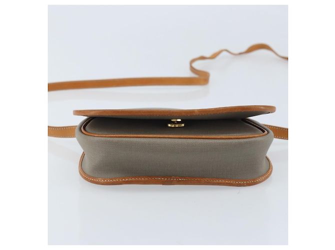 Borsa a Spalla Christian Dior in PVC Pelle Grigia Oro Auth BA11708 Marrone D'oro - vista 9