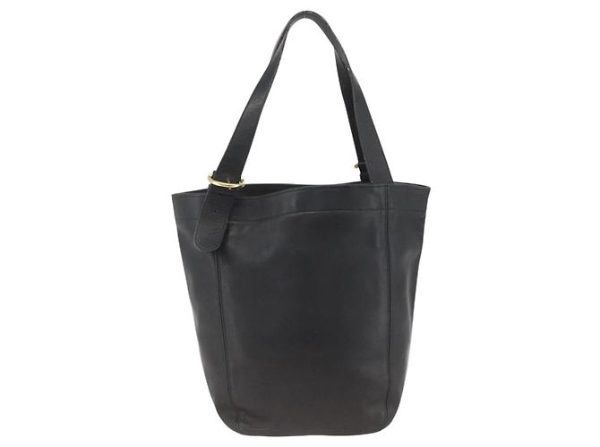 Borsa Tote Coach in pelle nera e oro Auth am11015 Nero D'oro - vista 3