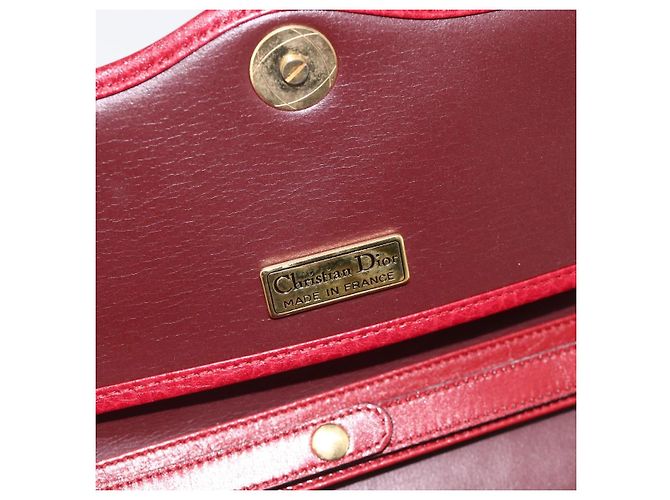 Borsa a Spalla Christian Dior in Pelle Rossa e Oro Auth ka3309 Rosso D'oro - vista 15