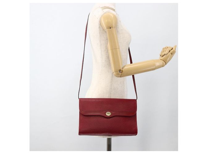 Borsa a Spalla Christian Dior in Pelle Rossa e Oro Auth ka3309 Rosso D'oro - vista 21
