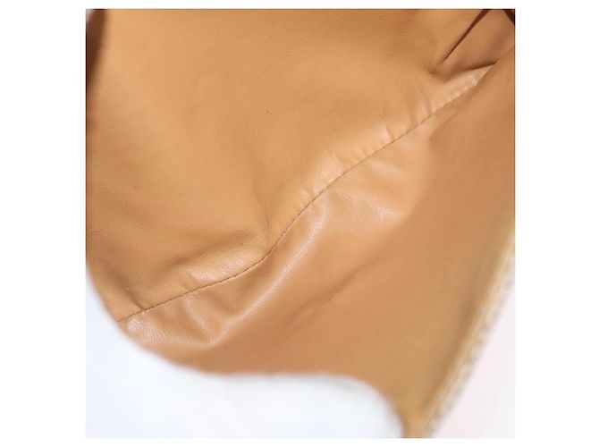 Céline Borsa a Spalla in Tela Macadam CELINE PVC Beige Oro Auth LNZ768 D'oro - vista 10