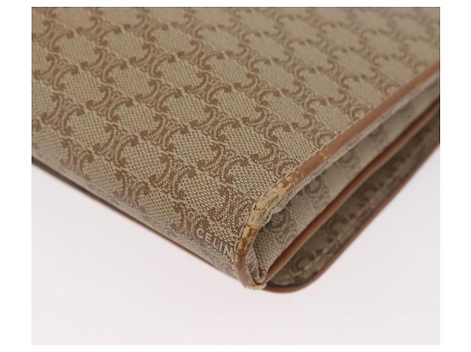Céline Borsa a Spalla in Tela Macadam CELINE PVC Beige Oro Auth LNZ768 D'oro - vista 16