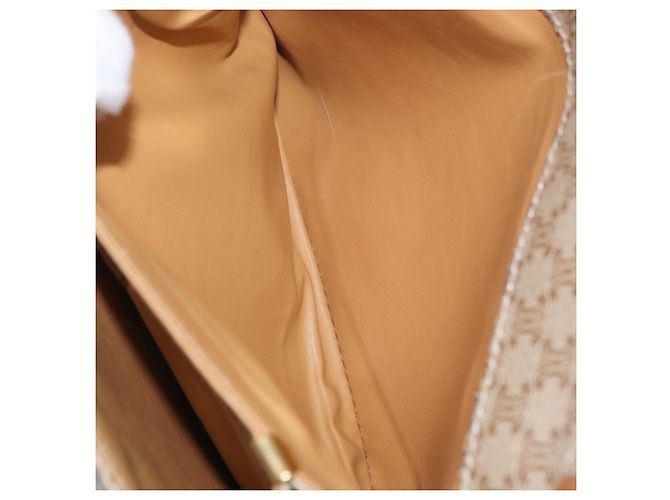 Céline Borsa a Spalla in Tela Macadam CELINE PVC Beige Oro Auth LNZ768 D'oro - vista 22