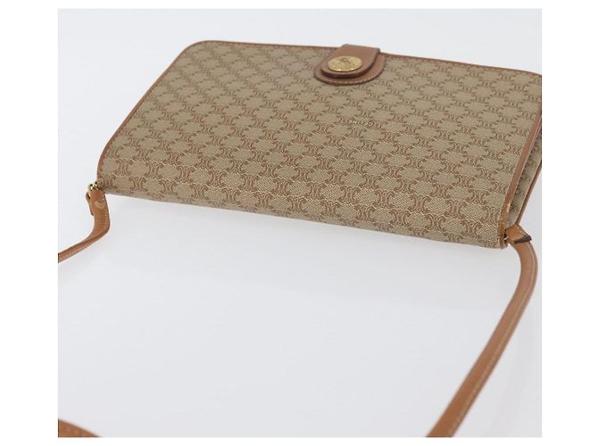 Céline Borsa a Spalla in Tela Macadam CELINE PVC Beige Oro Auth LNZ768 D'oro - vista 6