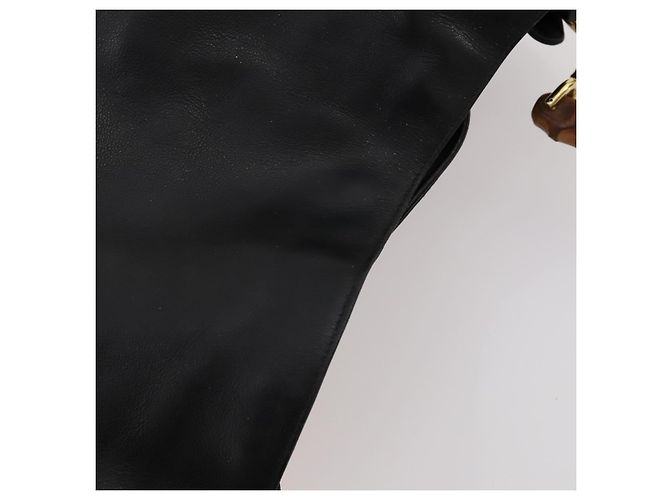 Borsa a spalla in pelle Gucci Bamboo 2way nera e oro Auth kk638 Nero D'oro - vista 6