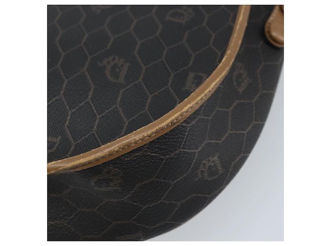 Borsa a spalla in tela a nido d'ape Christian Dior PVC nera e oro Auth ARZ506 Nero D'oro - vista 12