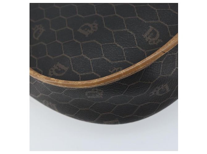 Borsa a spalla in tela a nido d'ape Christian Dior PVC nera e oro Auth ARZ506 Nero D'oro - vista 13