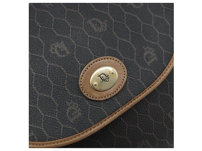 Borsa a spalla in tela a nido d'ape Christian Dior PVC nera e oro Auth ARZ506 Nero D'oro - vista 14