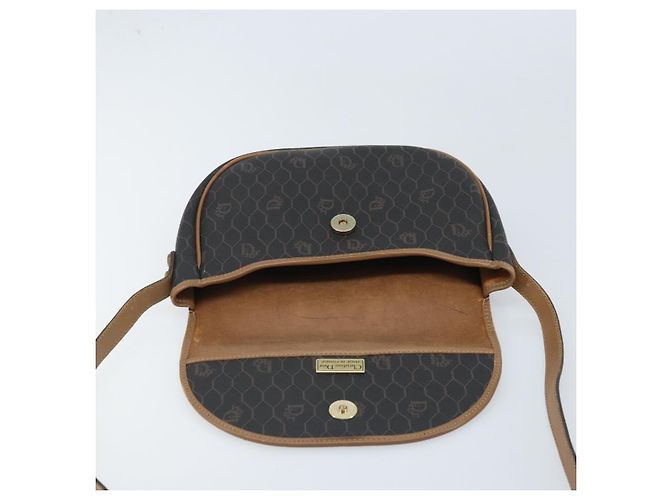 Borsa a spalla in tela a nido d'ape Christian Dior PVC nera e oro Auth ARZ506 Nero D'oro - vista 15