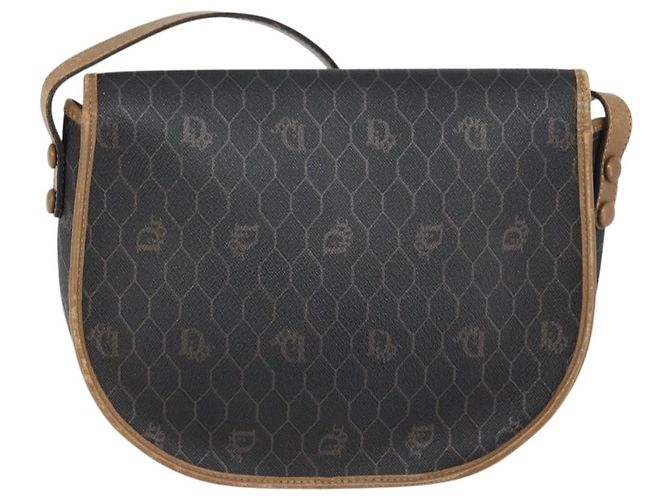 Borsa a spalla in tela a nido d'ape Christian Dior PVC nera e oro Auth ARZ506 Nero D'oro - vista 3