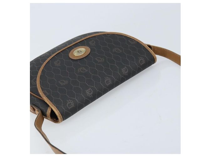 Borsa a spalla in tela a nido d'ape Christian Dior PVC nera e oro Auth ARZ506 Nero D'oro - vista 6