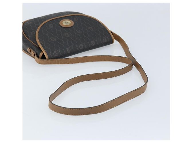 Borsa a spalla in tela a nido d'ape Christian Dior PVC nera e oro Auth ARZ506 Nero D'oro - vista 7