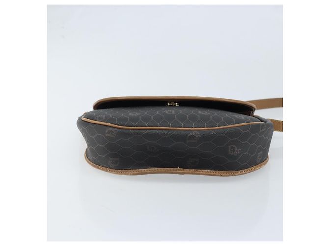 Borsa a spalla in tela a nido d'ape Christian Dior PVC nera e oro Auth ARZ506 Nero D'oro - vista 9