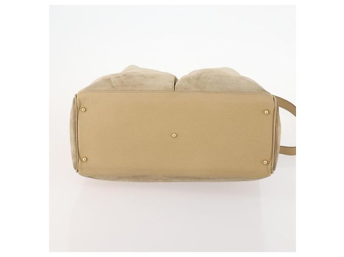 Borsa a mano in suede Gucci Bamboo 2 in 1 Beige Oro Auth LNZ043 D'oro - vista 11