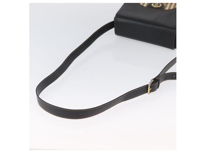 Borsa a Spalla Burberrys Nova Check in Pelle PVC Nera e Oro Auth AMZ334 Nero D'oro - vista 7