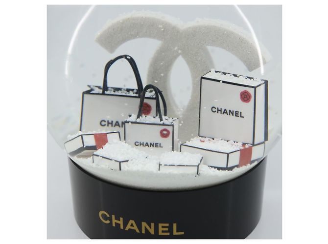 CHANEL Snow Globe Glass White CC Auth BA11731 - view 11