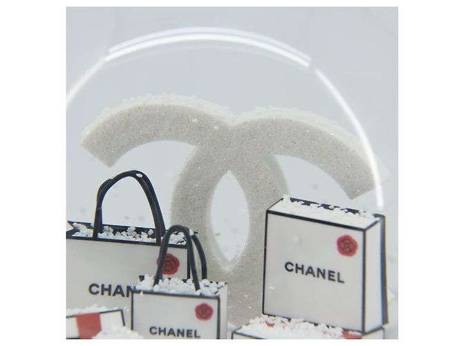 CHANEL Snow Globe Glass White CC Auth BA11731 - view 12