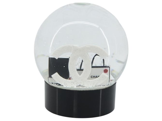 CHANEL Snow Globe Glass White CC Auth BA11731 - view 2