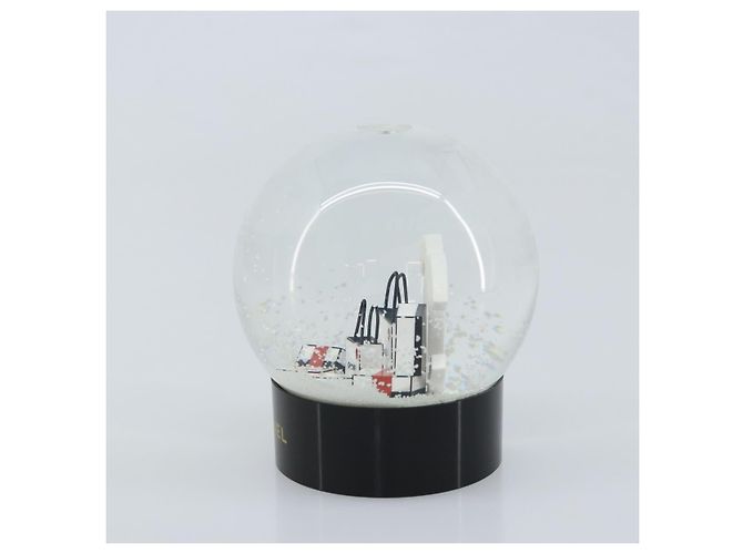 CHANEL Snow Globe Glass White CC Auth BA11731 - view 3