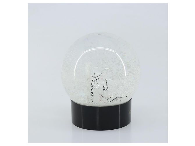 CHANEL Snow Globe Glass White CC Auth BA11731 - view 4