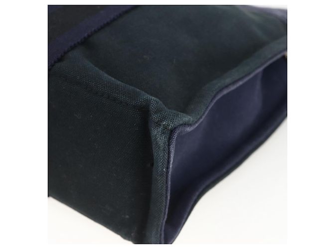 Hermès HERMES Borsa Fourre Tout PM in Tela Blu Navy Argento Auth BAZ597 - vista 10