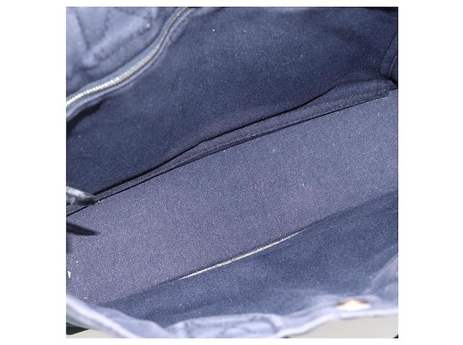Hermès HERMES Borsa Fourre Tout PM in Tela Blu Navy Argento Auth BAZ597 - vista 14