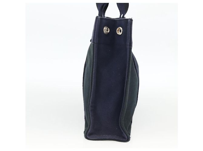 Hermès HERMES Borsa Fourre Tout PM in Tela Blu Navy Argento Auth BAZ597 - vista 5