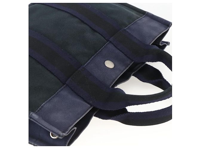 Hermès HERMES Borsa Fourre Tout PM in Tela Blu Navy Argento Auth BAZ597 - vista 6