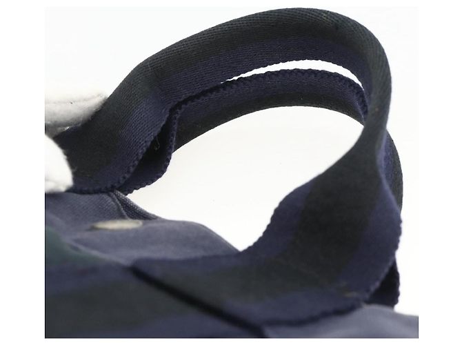 Hermès HERMES Borsa Fourre Tout PM in Tela Blu Navy Argento Auth BAZ597 - vista 8