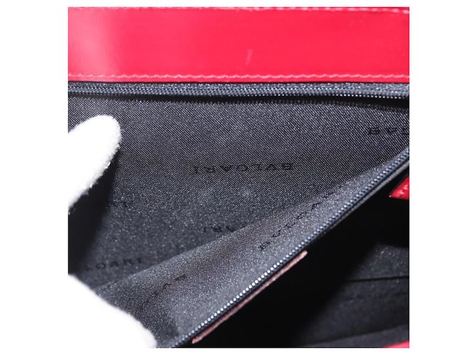 Bulgari BVLGARI Handtasche aus Leder 2 in 1 rot silber authentisch 173889A - Ansicht 11
