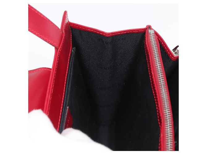 Bulgari BVLGARI Handtasche aus Leder 2 in 1 rot silber authentisch 173889A - Ansicht 21