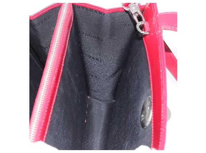Bulgari BVLGARI Handtasche aus Leder 2 in 1 rot silber authentisch 173889A - Ansicht 25