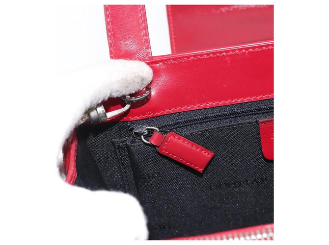Bulgari BVLGARI Handtasche aus Leder 2 in 1 rot silber authentisch 173889A - Ansicht 26