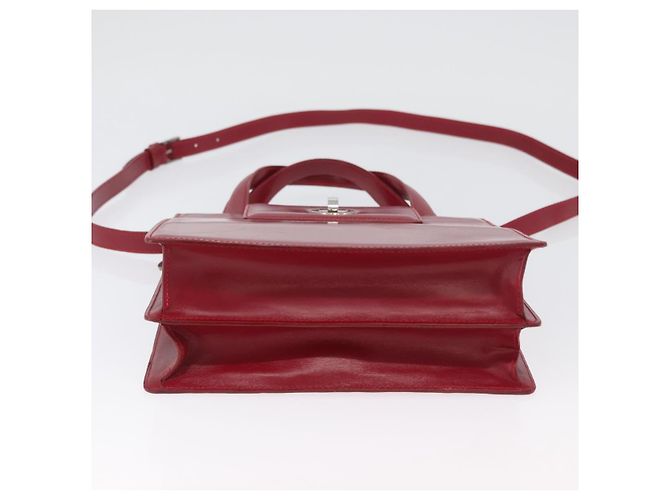 Bulgari BVLGARI Handtasche aus Leder 2 in 1 rot silber authentisch 173889A - Ansicht 5