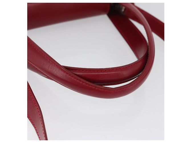 Bulgari BVLGARI Handtasche aus Leder 2 in 1 rot silber authentisch 173889A - Ansicht 7