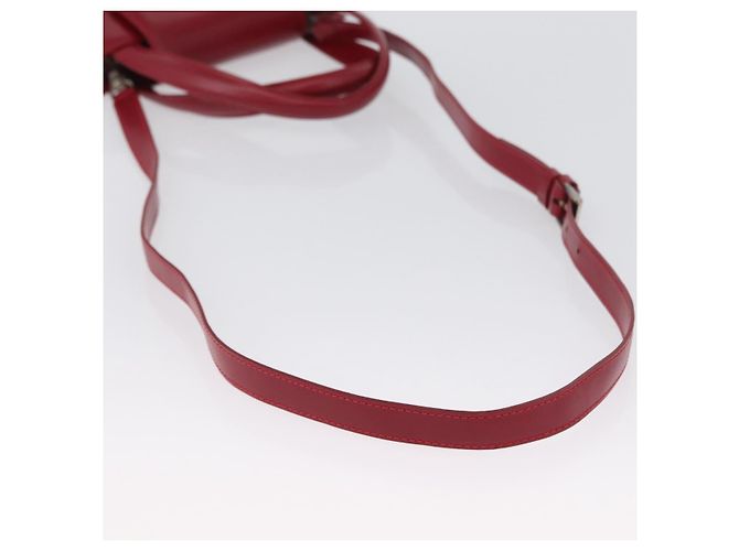 Bulgari BVLGARI Handtasche aus Leder 2 in 1 rot silber authentisch 173889A - Ansicht 8