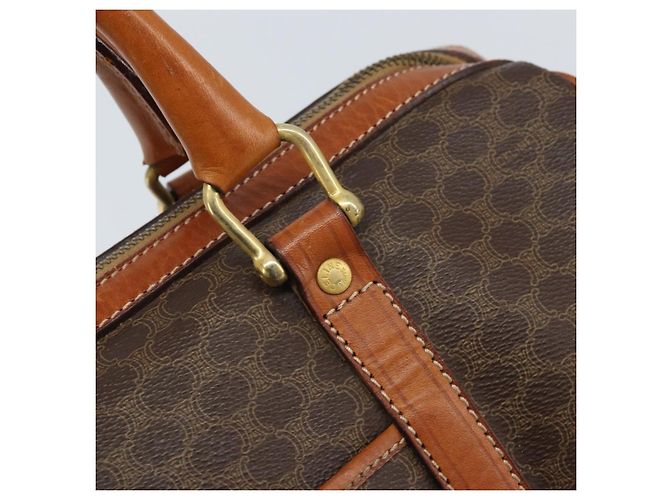 Céline Borsa a mano in tela Macadam CELINE in pelle PVC marrone oro Auth YKZ166A D'oro - vista 10