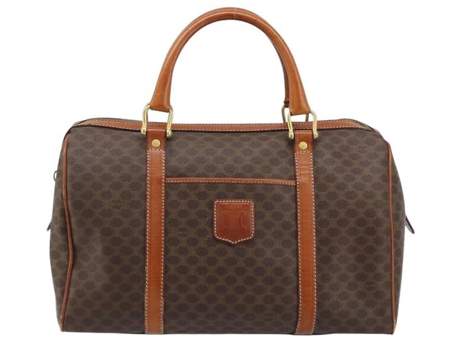 Céline Borsa a mano in tela Macadam CELINE in pelle PVC marrone oro Auth YKZ166A D'oro - vista 13